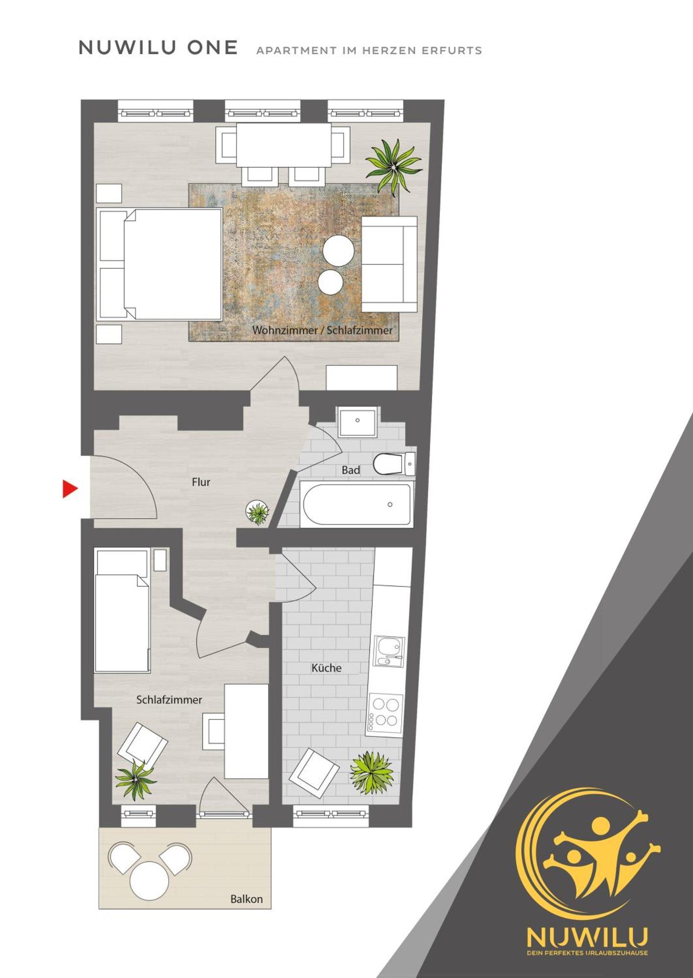 Nuwilu One - Apartment Mit Balkon Im Herzen Erfurts - Magenta Tv- Netflix - Disney Exterior photo